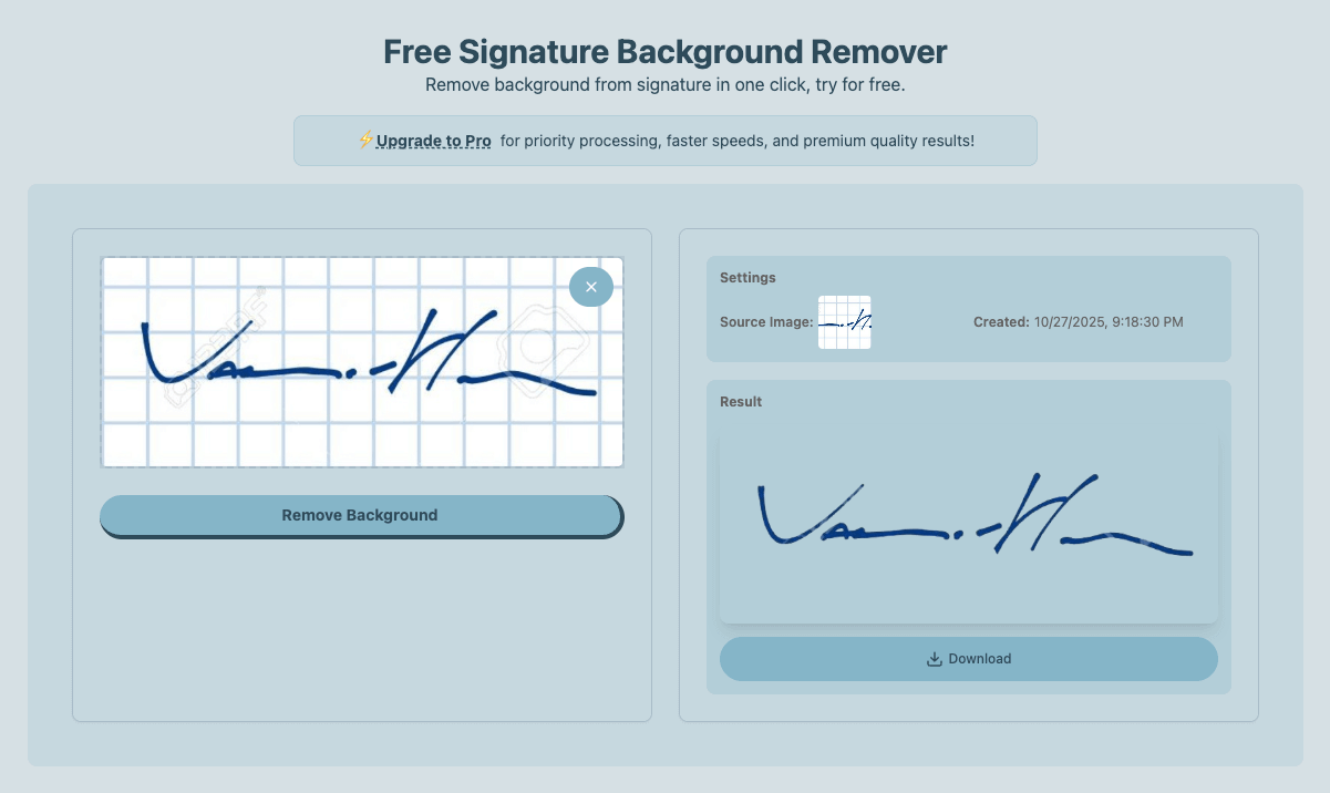 Signature Background Remover